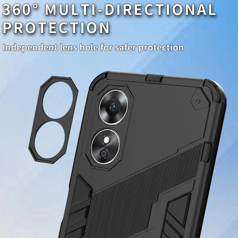 Funda A prueba de golpes para móvil, carcasa trasera de armadura 2022 para OPPO A17, A17, A17K, A57, A57S, A57E, A77, A77S, 4G, Realme, GT Neo 2, 3, 5, 2T, 3T - imagen 4