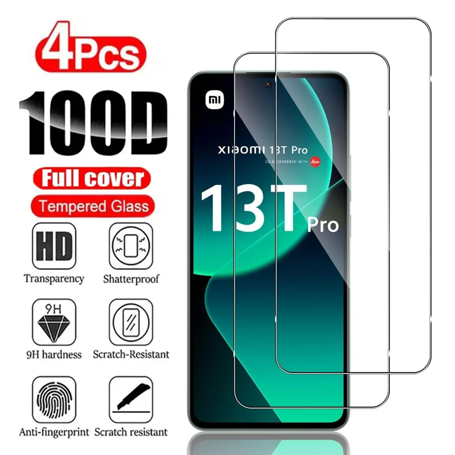 Protector de pantalla HD para Xiaomi 13T/13T Pro 2/4 piezas 9H vidrio templado - imagen 2