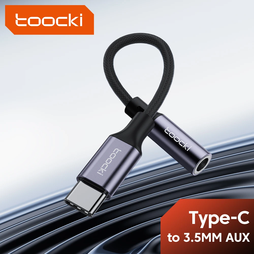 Toocki tipo C a conector de 3,5mm Cable de Audio auriculares Aux USB C Cable adaptador de auriculares adaptador de Audio de 3,5mm para Xiaomi Huawei OPPO