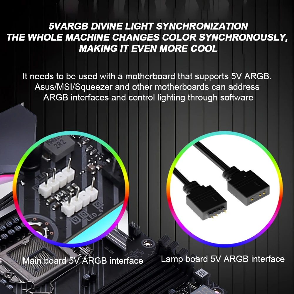 Cable de GPU RGB de 5V, 3 pines, 8 pines, 24 Pines, PSU, RGB, extensiones de Cable, tira de luz LED Flexible, Kit de bricolaje para fuente de alimentación de computadora - imagen 4