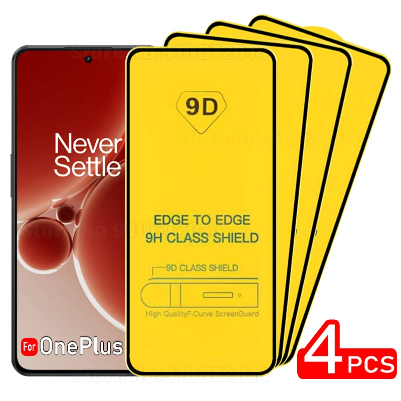 4 Uds para OnePlus Nord 3 9D protectores de pantalla de vidrio para OnePlus Nord CE 2 3 4 Lite 2T N30 N20 N10 ACE Pro 9R 10R 10T 8T 9RT vidrio