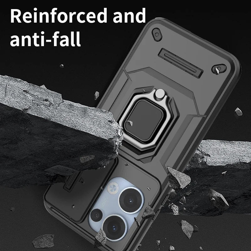 Armadura Funda a prueba de golpes para Xiaomi Poco C85 cubierta protectora anillo soporte magnético Coque Fundas Capa - imagen 4