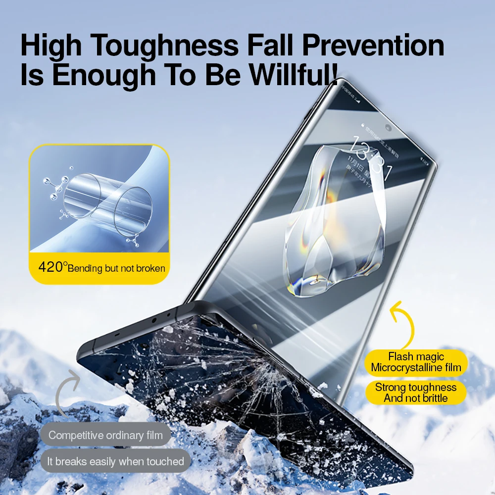 SmartDevil Screen Protector for OnePlus Ace5 Ace3 Soft Film Curved Full Screen Cover Microcrystalline Film for OnePlus 13 12 - imagen 4