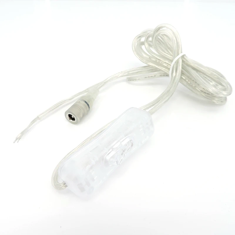 2M 22awg DC 12V Cable hembra 304 botón de interruptor conector extensión Cable de alimentación para tira de luz LED 5,5xmm2,1mm A7 - imagen 3