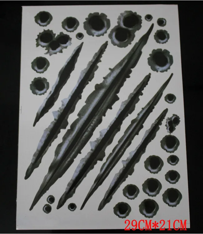 1 Pieza de Adhesivo para Coche de 21*29cm, Simulación de Agujero de Bala 3D, Accesorios de Estilo de Guerra para Coche, Adhesivos y Calcomanías para Motocicleta - imagen 3