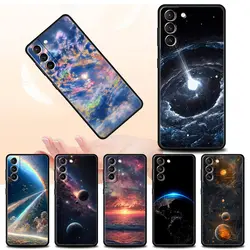 Funda de teléfono Earth Stars Space para Samsung Galaxy S24 S23 S22 Ultra S20 S21 FE 5G S10 S9 Plus S10E S8 S7 Edge, funda de silicona suave