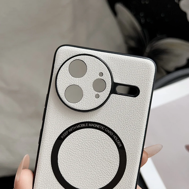 Para Xiaomi POCO F7 Ultra,F7 Pro funda magnética ELVEV Vintage piel-sentir cuero PU + funda trasera de teléfono con succión de PC dura - imagen 2