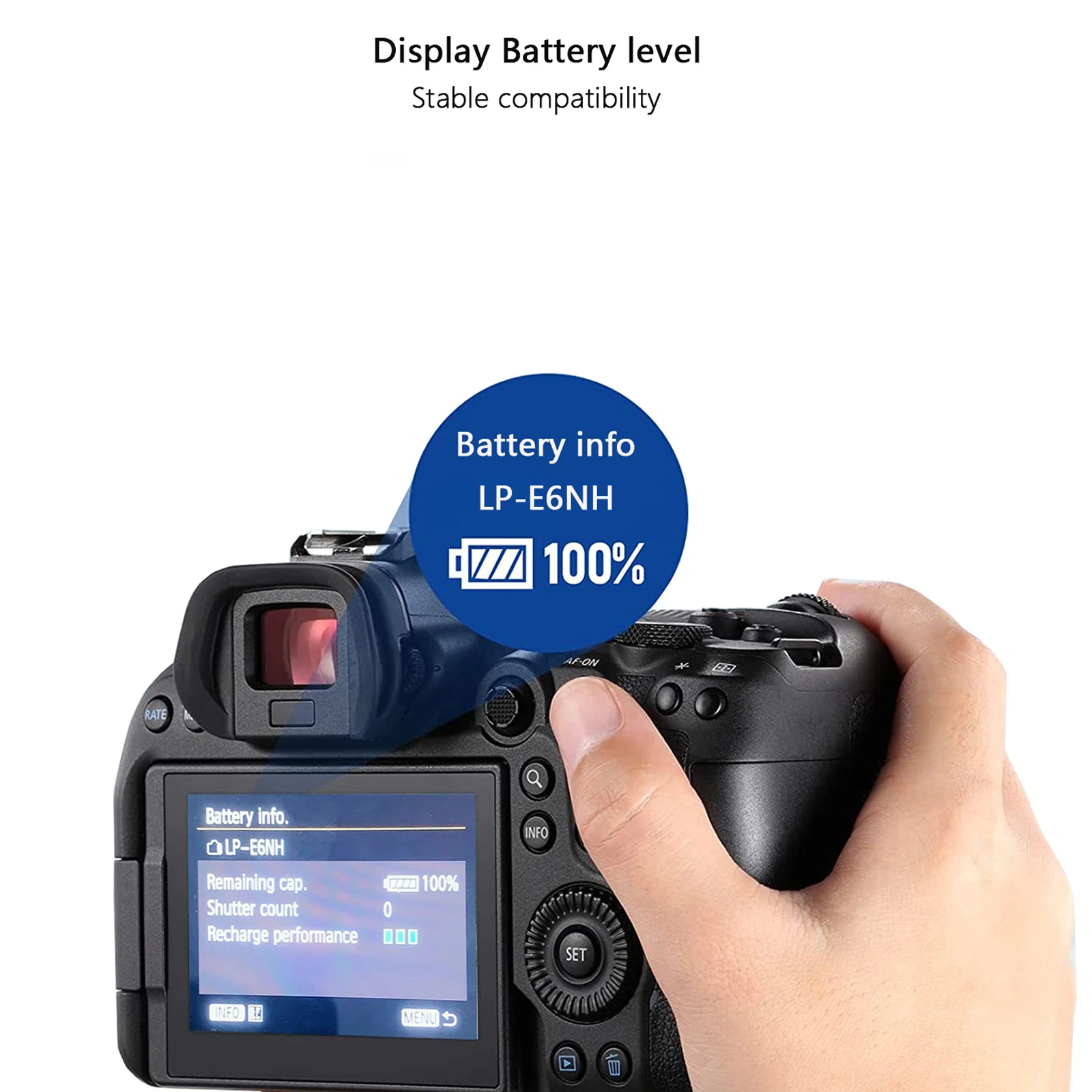 Adaptador de corriente de batería ficticia LPE6NH de USB-C a LP-E6NH, para cámara Canon EOS R5, R6, 5DS R, 7D, 6D, 5D3, 5D4, 90D, 80D, 70D, 60Da - imagen 5