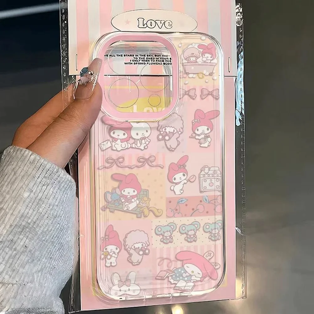 Bonita funda de teléfono Melodys para iPhone 16 16e 15 14 13 12 11 Mini Pro Max X XR XSMax 7 8 Plus, funda trasera transparente de TPU suave