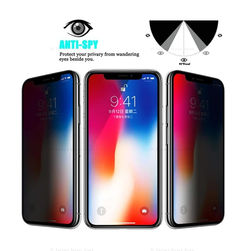 4 Uds vidrio templado de privacidad para Huawei P40 P30 P20 Lite E 5G 4G Protector de pantalla antiespía para Huawei P Smart 2019 2020 2021 Z - imagen 3