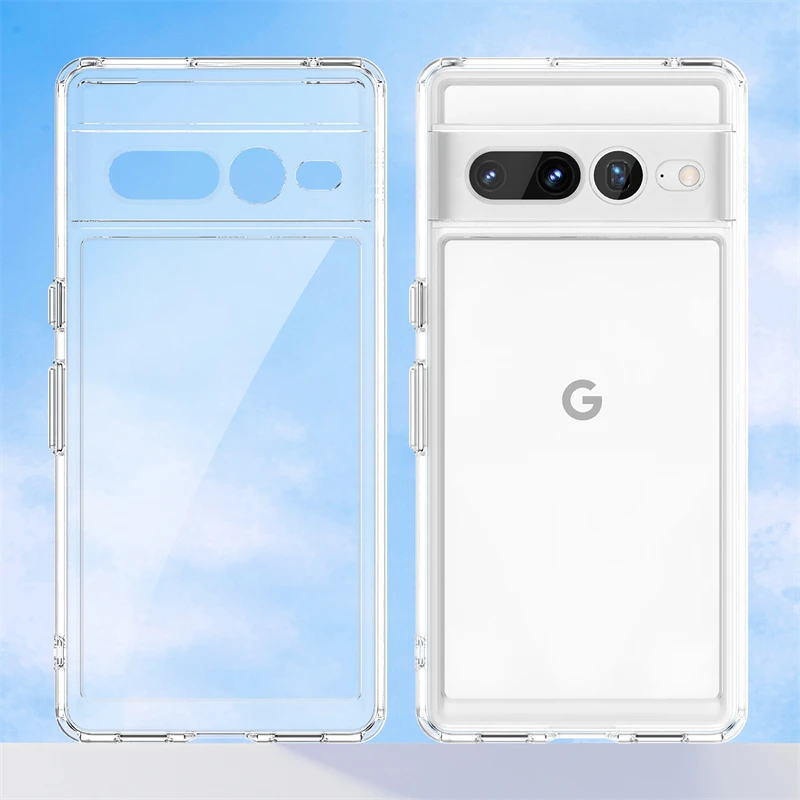 Funda de silicona transparente para Google Pixel 7 Pro, carcasa de lujo a prueba de golpes, TPU - imagen 2