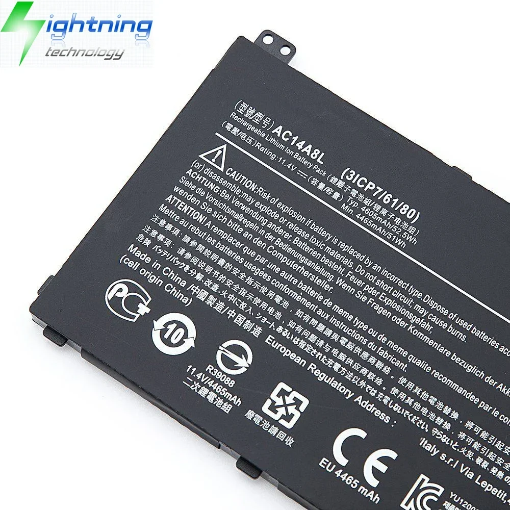 Batería de ordenador portátil Original y genuino AC14A8L 11,4 V 4465mAh para Acer V15 Nitro Aspire VN7-571G VN7-591G VN7-791G AC15B7L - imagen 3