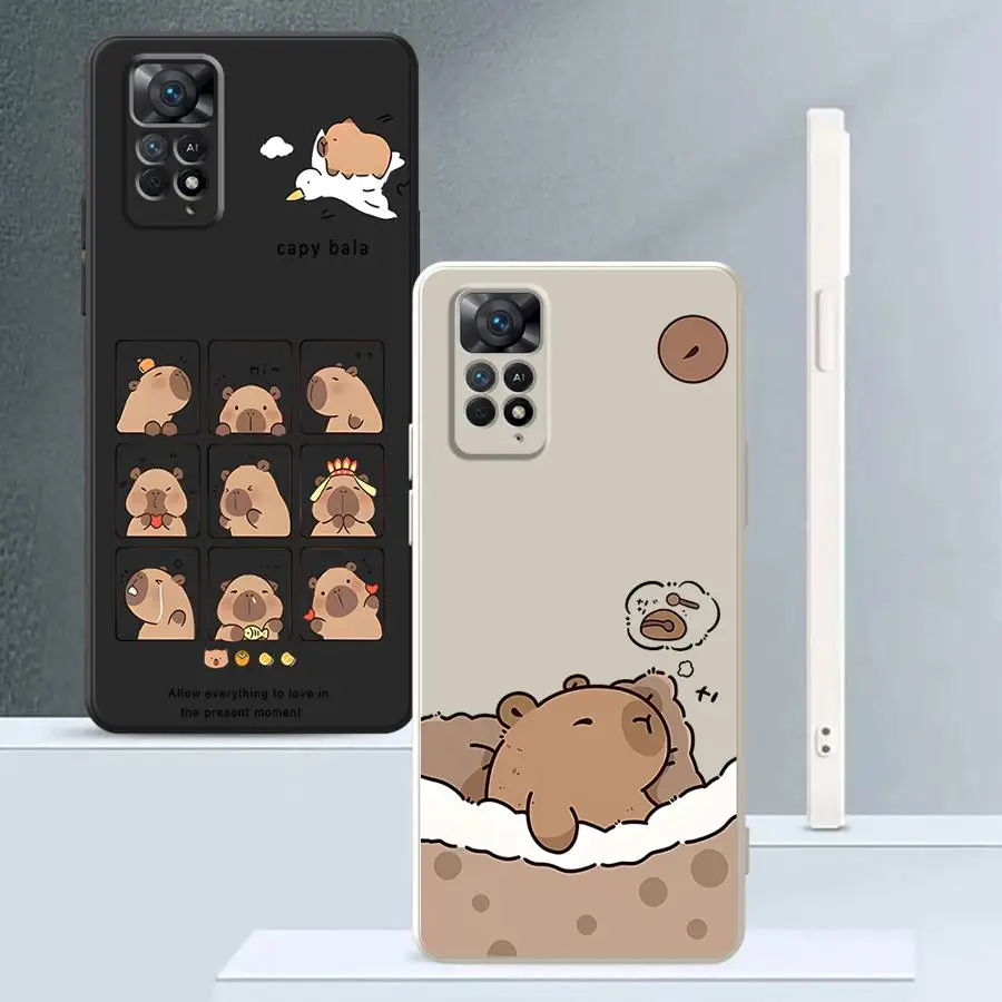 Funda de teléfono para Xiaomi Redmi Note 10Lite 13 12 ProPlus 14 Pro Plus 12s 10 11 Pro 11s 10 funda suave dibujos animados lindo capibara