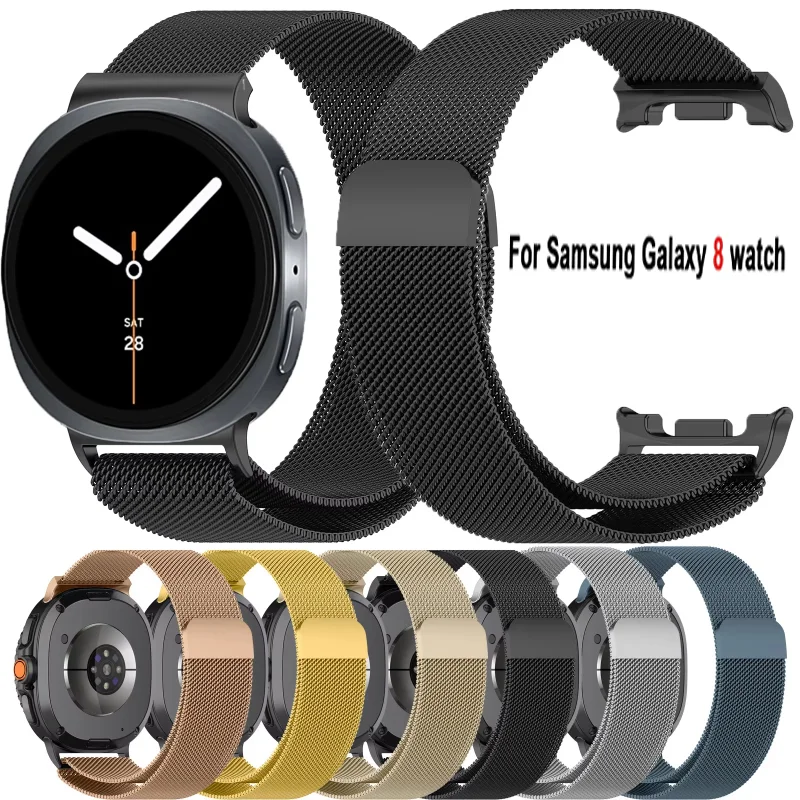 Bucle milanés para Samsung Galaxy Watch 8 Classic 46mm correa de Metal de lujo sin huecos Galaxy Watch 8 40mm 44mm accesorios de correa de reloj - imagen 2