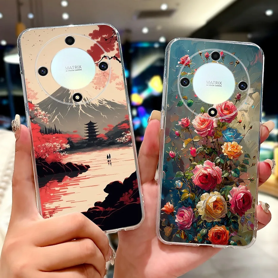 Para Honor X9a funda Magic5 Lite Popular funda pintada de lujo funda de teléfono suave y delgada para Honor Magic 5 Lite HonorX9a bolsas de cubierta trasera - imagen 3