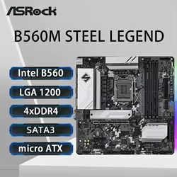 Placa base ASRock B560M STEEL LEGEND LGA1200 compatible con i9-10900K i7-10700 i5-10600KF i5-10400F i5 10400F CPU DDR4 4800MHz M.2