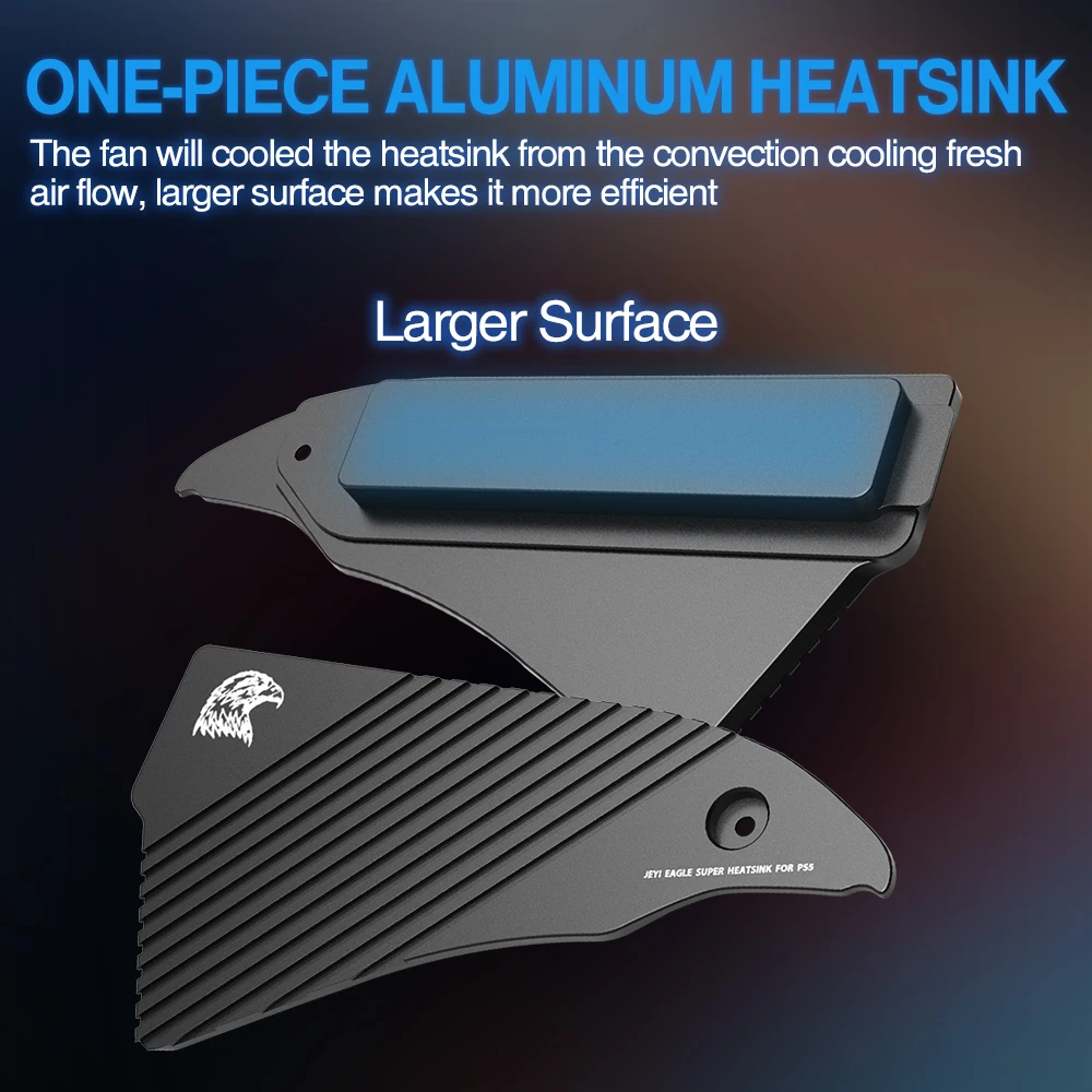 Disipador de calor JEYI PS5 SSD, disipador de calor de unidad de estado sólido M.2 NVMe para Playstation 5 con almohadilla térmica de silicona - Eagle - imagen 3