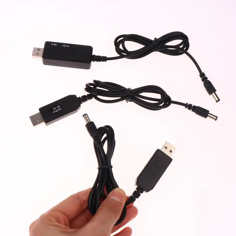 1 Juego de Cable USB de 5V a 12V, convertidor de refuerzo, Cable elevador para ventilador de módem de enrutador Wifi, conector de Cable de WiFi a Powerbank de 5,5x2,1mm - imagen 4