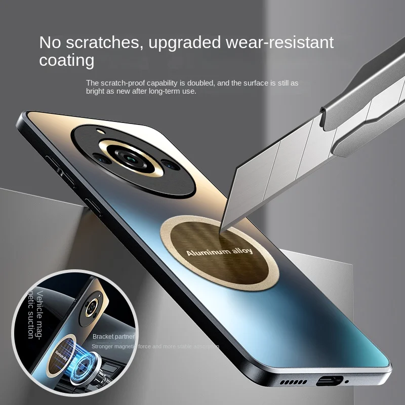 Para OPPO Realme 11 Pro Plus funda dura AG mate funda protectora trasera magnética funda de teléfono para OPPO Realme11 Pro Plus Shel Shell - imagen 3