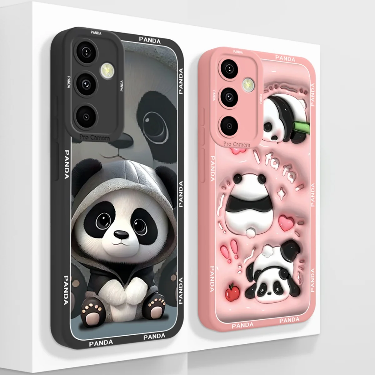 Para Samsung Galaxy A55 funda lindo Panda carcasa de silicona líquida suave para Samsung A 55 5G fundas traseras de teléfono anticaída de alta calidad