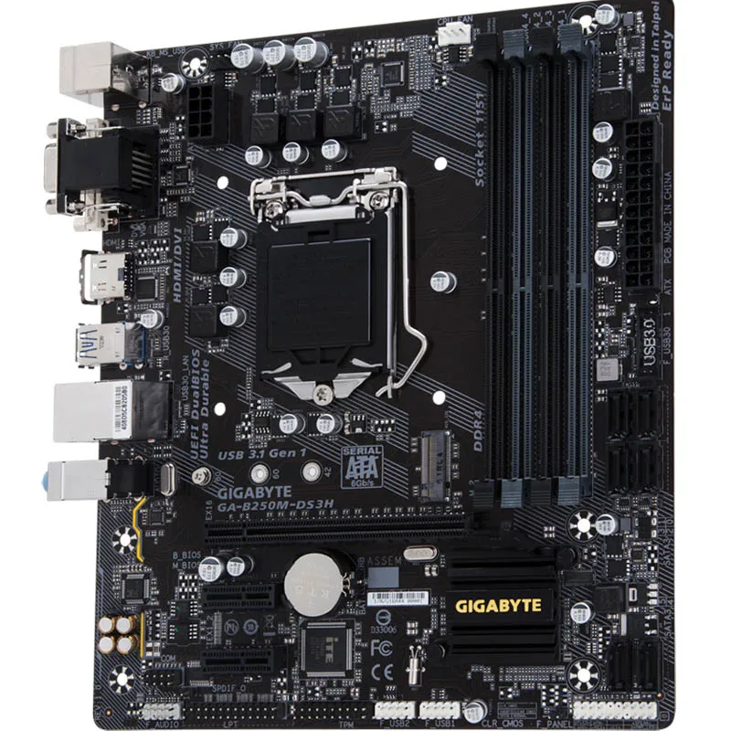 Placa base de escritorio Gigabyte B250M-DS3H LGA 1151 compatible con 6a/7a generación i7 i5 i3 DDR4 64GB M.2 SSD - imagen 2