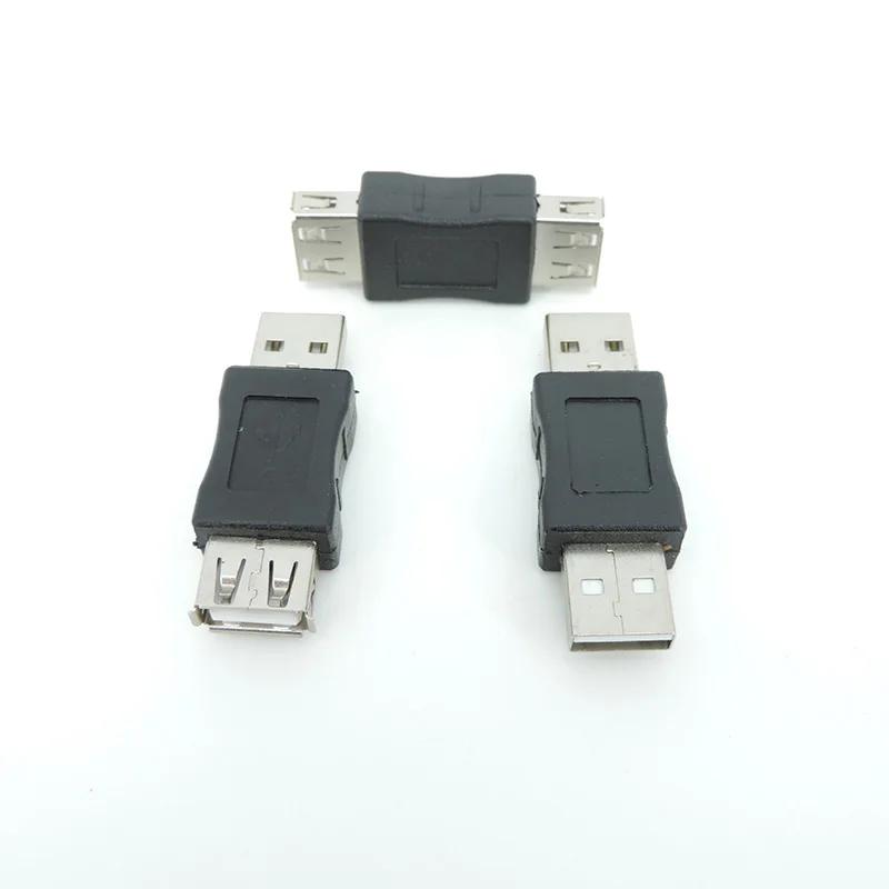 Adaptador acoplador USB 2,0 tipo A macho hembra, conector de enchufe para PC, portátil, convertidor de Cable extensor Diy q1
