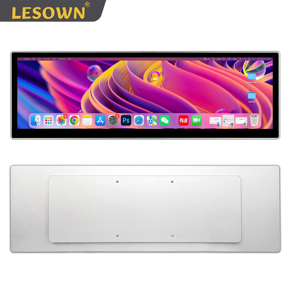 LESOWN-Monitor secundario de pantalla táctil, barra estirada, LCD, PC, tira de 2,5 pulgadas, HDMI, pantalla VESA Ultra ancha para ordenador, 14,5 K