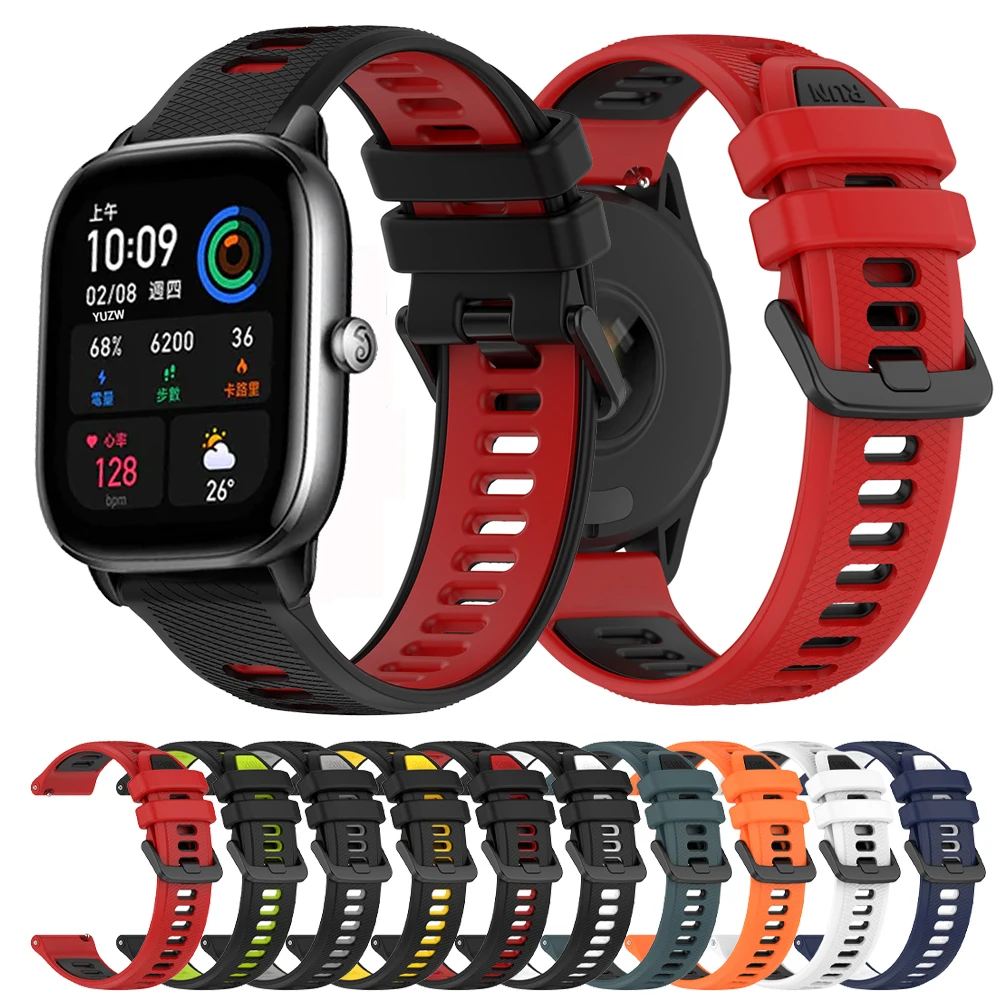 Correa de silicona para reloj inteligente Huami Amazfit GTS 4 2 mini GTS 3, 22mm, 20mm, GTR 4 2 2E GTR 3 Pro Bip