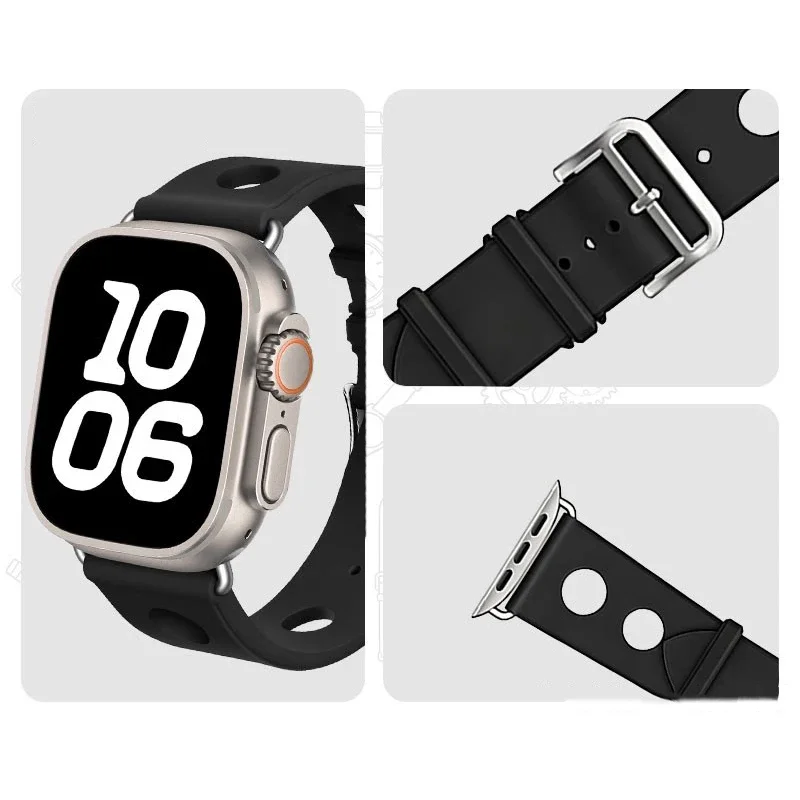 Correa de buceo Scub H para Apple Watch Series 11 10 46mm 42mm 9 8 Ultra 3/2/1 49mm 40mm 44mm 45mm 41mm pulsera de silicona transpirable - imagen 3