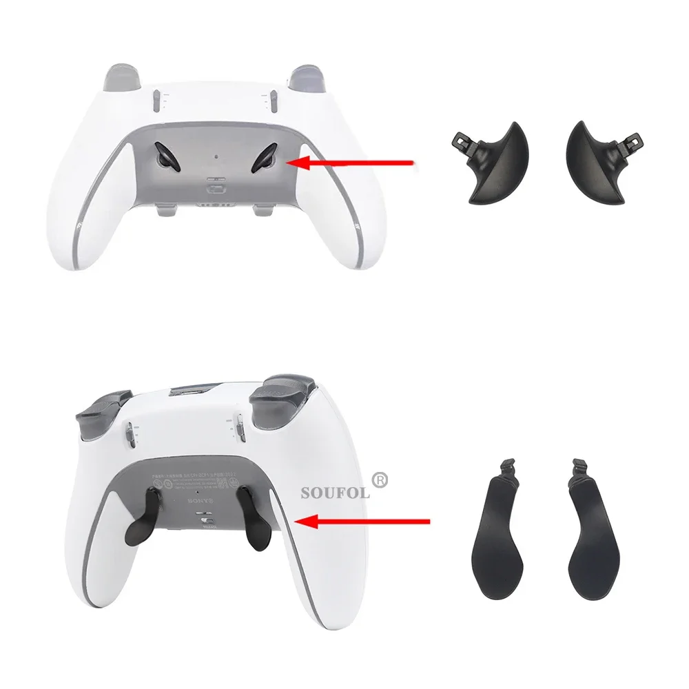 Botones traseros de Metal para controlador PS5 Edge Elite, paletas de Metal, gatillo de mando, piezas de repuesto, accesorios para juegos - imagen 2