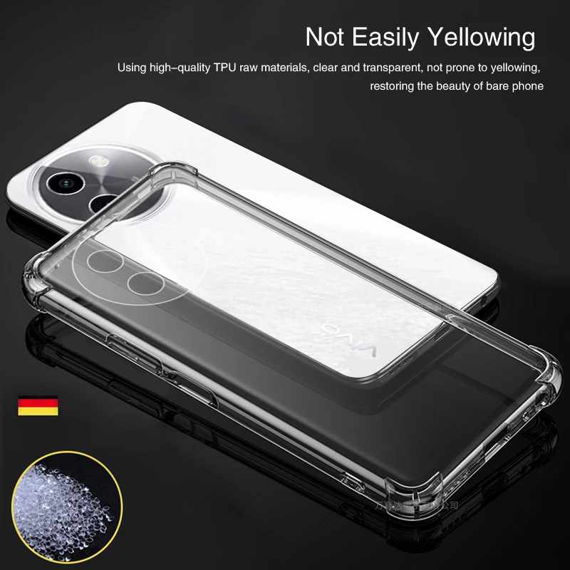 Funda de teléfono suave transparente para VIVO Y200, Y200E, Y200i, 5G, Airbag, Original, TPU, a prueba de golpes, accesorios de cubierta trasera de silicona - imagen 4