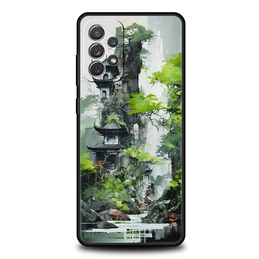 Funda con pintura de tinta y lavado para Samsung A51 A71 A21S A12 A11 A15 A25 A31 A41 A52 A32 A23 A33 A53 A73 A03S A05S A13 5G A72 - imagen 2