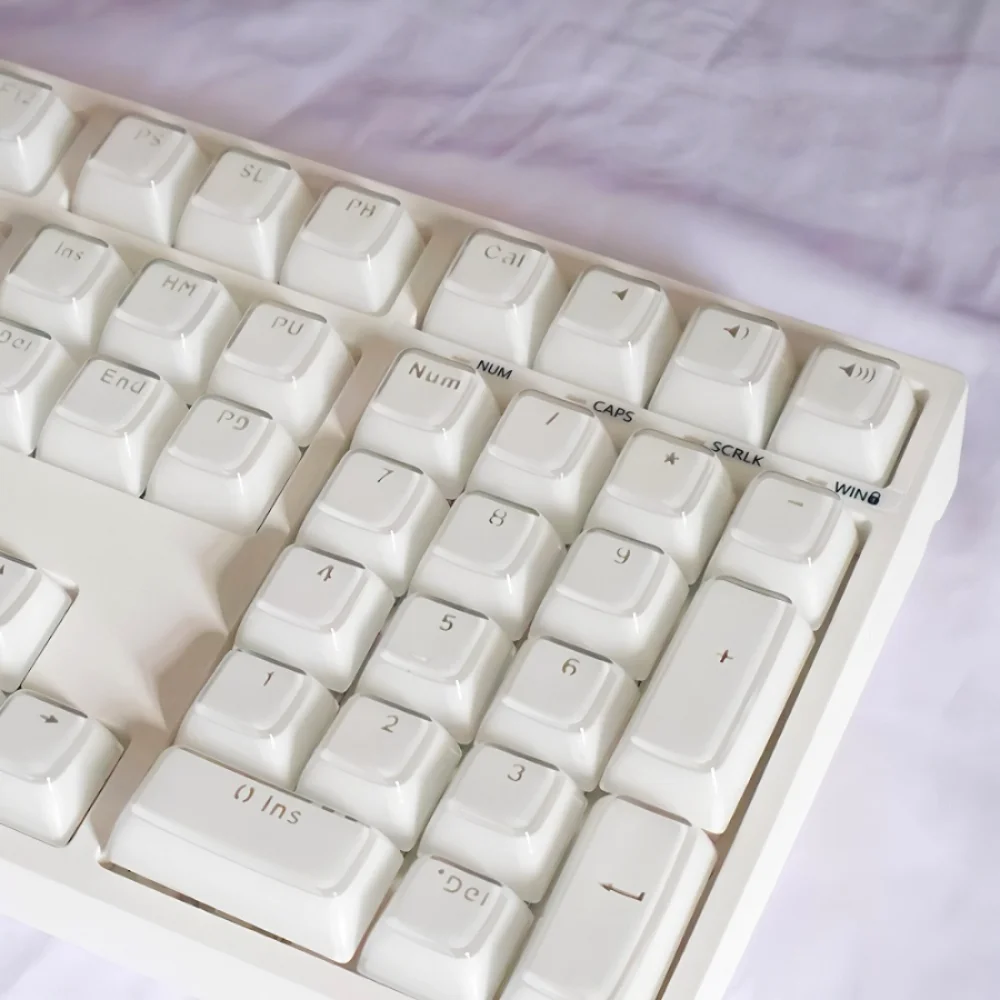 Juego de teclas transparentes PBT + PC, llavero de teclado de cristal OEM de 136 teclas, Compatible con teclado mecánico 64/84/98/108