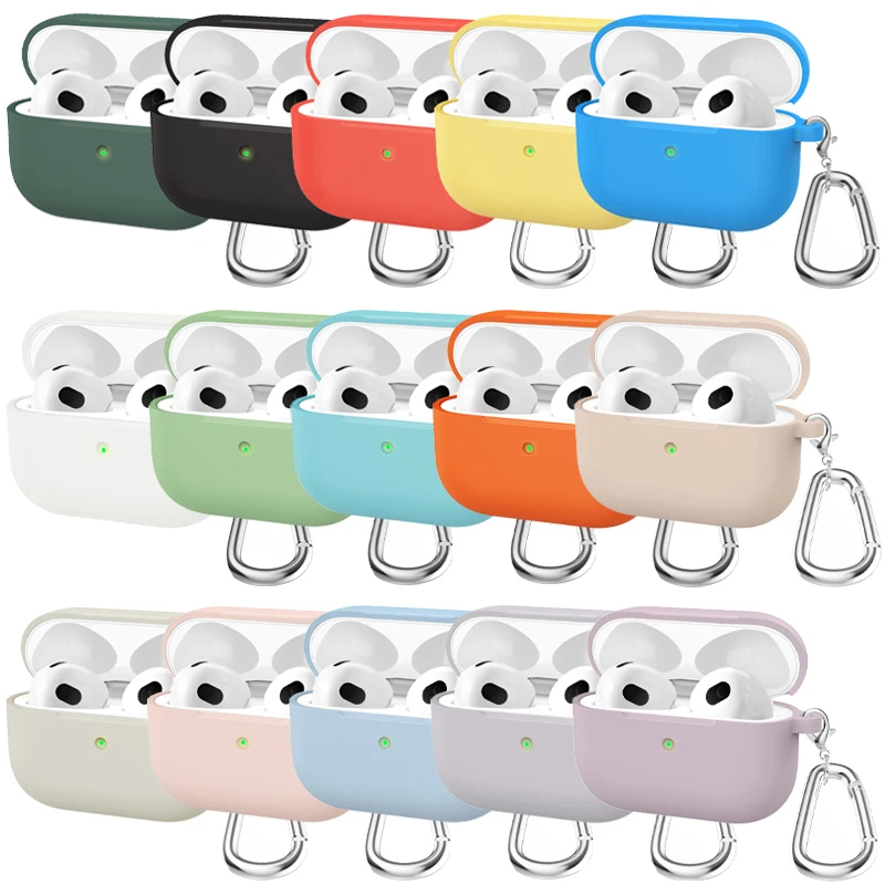 Funda de silicona para AirPods Pro, funda protectora con gancho de TPU, funda para auriculares inalámbricos para Airpods Pro 1, bolsa protectora de caja de carga
