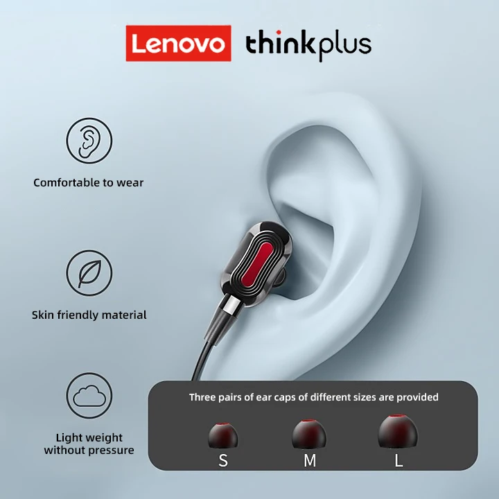 Lenovo-auriculares inalámbricos HE05 Pro, cascos con Bluetooth, banda magnética para el cuello, sonido HIFI, deportivos, impermeables IPX5, originales - imagen 5