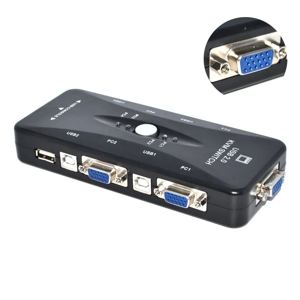 Conmutador KVM 4 Puertos USB 2.0 – VGA para 4 Ordenadores - imagen 4