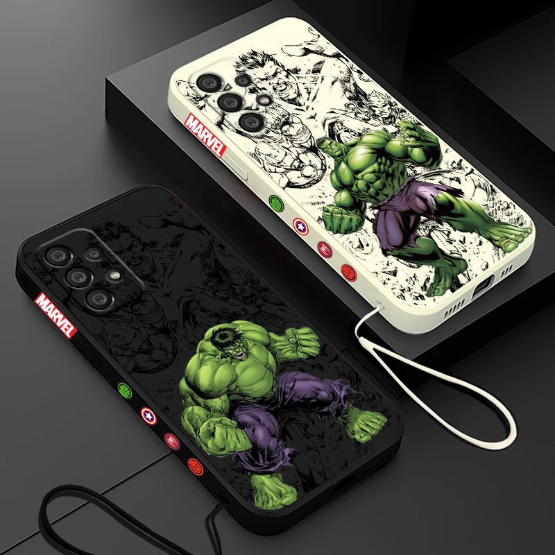 Funda de teléfono de Hulk de Los Vengadores para Samsung, A55, A53, A33, A52, A32, A71, A51, A21S, A35, A25, 5G, cuerda líquida izquierda - imagen 2