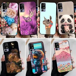 Funda de silicona antigolpes para TCL 40R 5G con diseño de panda