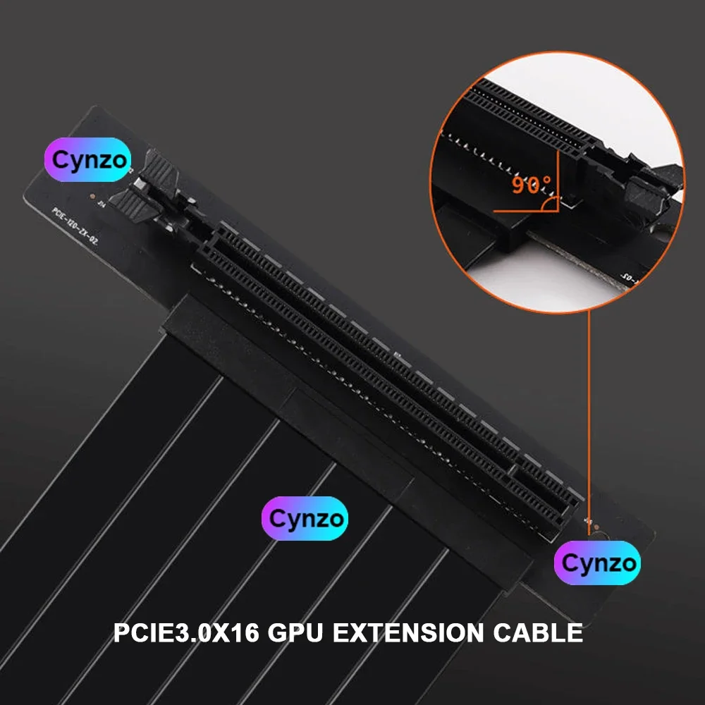 PCIe3.0x16 elevador de 90 grados, Cable de extensión de tarjeta gráfica, marco de caja de PC abierto adaptador de transferencia de cinta extensora PCI Express - imagen 5