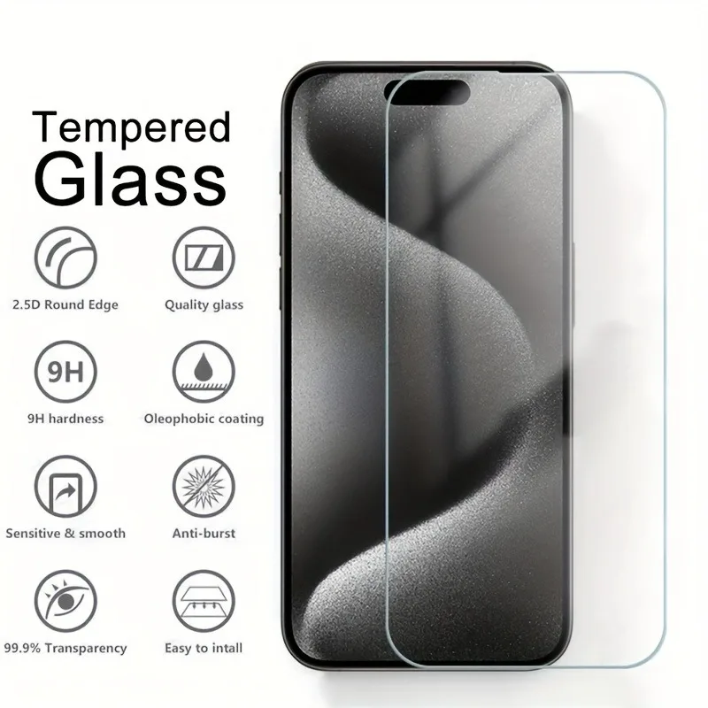 3 uds HD vidrio templado transparente para iPhone 11 12 13 14 15 16 17 Pro Max vidrio Protector para IPhone 16e 17Air 15 14 Plus XR XS película - imagen 5