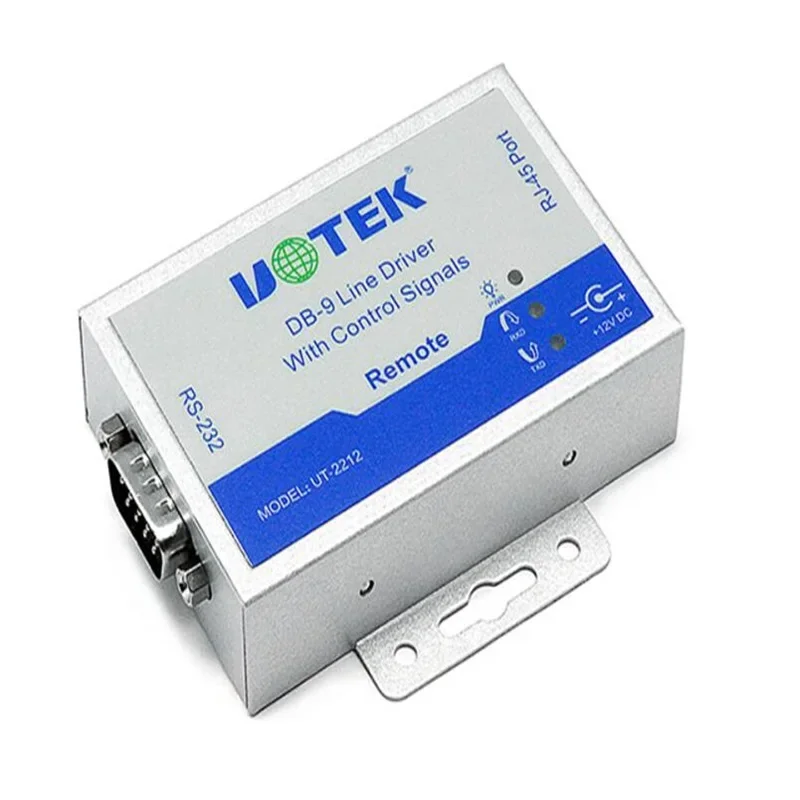 Convertidor aislado de UT-2212/3212 RS-232, adaptador de extensión de refuerzo de línea de aislamiento fotoeléctrico, 1,2 km, RJ45 para línea de comunicación