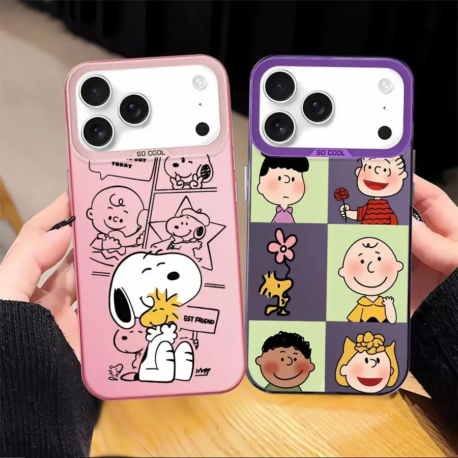 Funda bonita Cretoon S-S-noopyS para iPhone 12 16 17 Pro Max 14 16e 17Air 15 Plus XS XR 11 13 funda trasera para teléfono - imagen 4