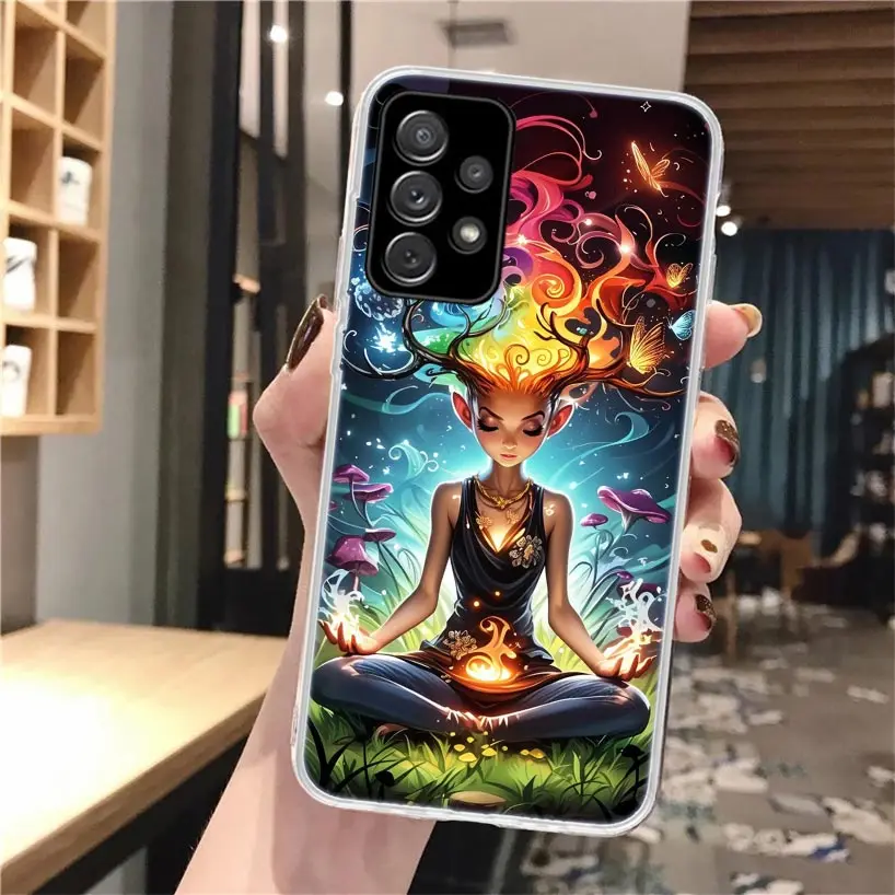 Funda de teléfono de silicona para chica, meditación, Yoga, para Samsung Galaxy Note 20 Ultra 9 8 10 Pro S10 Lite S9 Plus S8 + S7 Edge - imagen 5