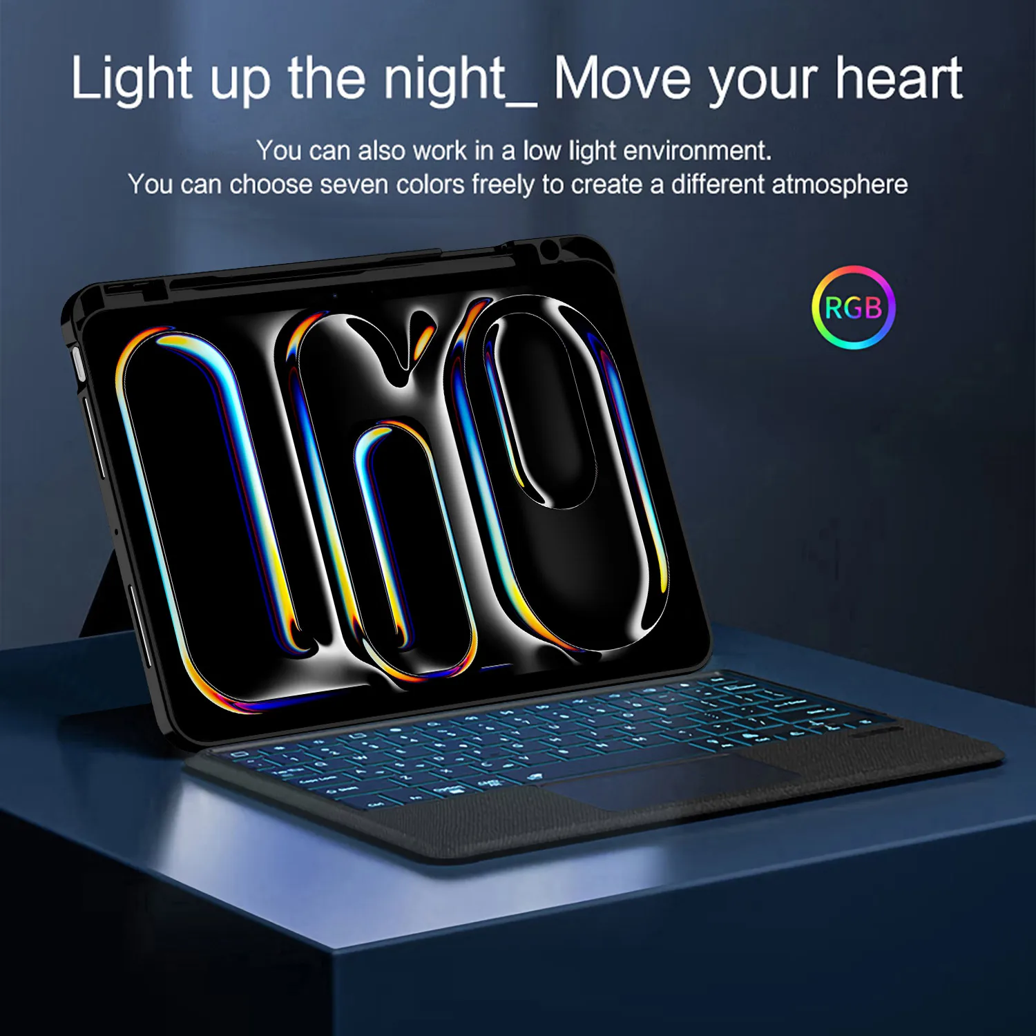 Teclado mágico retroiluminado para iPad Pro 11 13 pulgadas M4 2024 funda inteligente para iPad Air 11 13 pulgadas M3 M2 Tablet cubierta de teclado desmontable - imagen 5