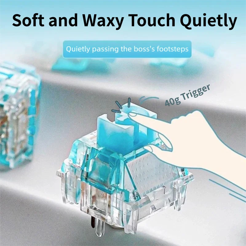 Ainbell & Kailh Heart of the Ocean interruptor silencioso 40g relajante nieve paso sonido suave teclado mecánico personalizado interruptor lineal - imagen 2