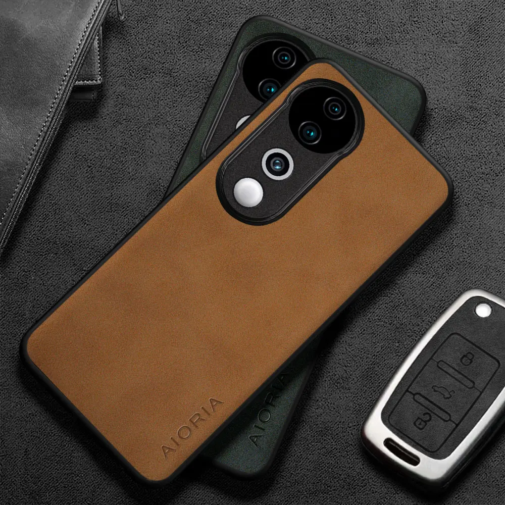 Para Vivo V40 V30 V27 Pro V30E V29E V27E funda Capa estilo empresarial Premium PU cuero Retro funda de teléfono coque funda