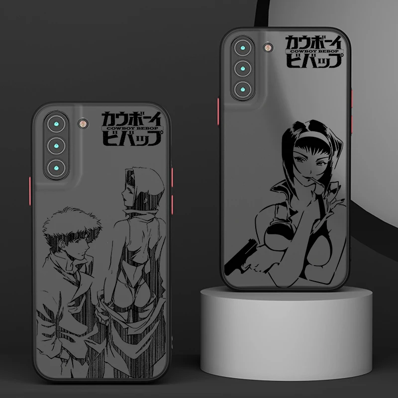 Anime Cowboy Bebop para Samsung S24, S23, S22, S21 Ultra, S20 FE, Note 20 Lite Plus, funda translúcida esmerilada para teléfono