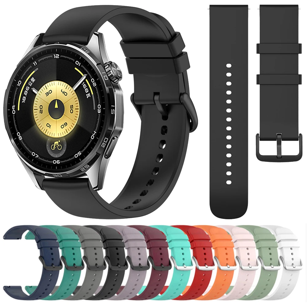 Correa de reloj de silicona suave de 20mm y 22mm para HUAWEI WATCH GT 6 Pro GT 5 4 3 2 42 46mm, pulseras de repuesto para reloj 5/4/3 Pro