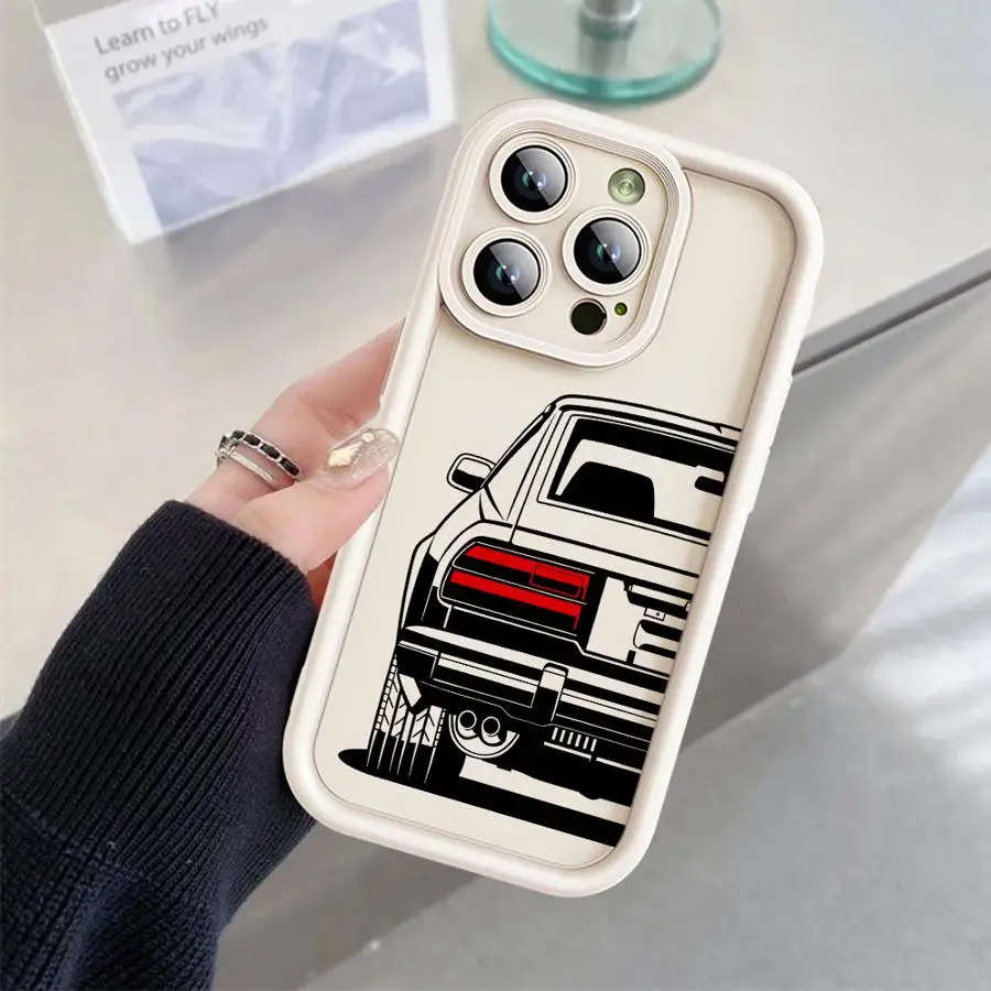 Funda de teléfono de cubierta suave para Apple iPhone 15 Plus 13 Pro MAX 11 11Pro 16e 12 Mini 14 XS XR 16 Plus Cool Car - imagen 2