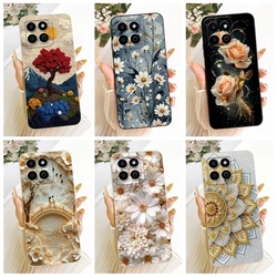 Funda Honor X7c de silicona antigolpes con diseño de margaritas